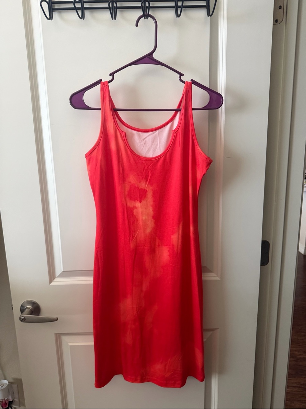 Coral Red Sleeveless Slip Dress
